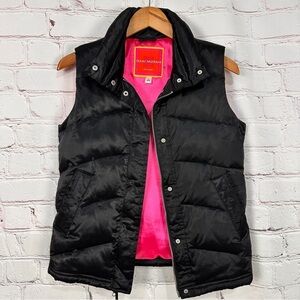 Isaac Mizrahi Vest Womens size Small Black Puffer Sleeveless Snap Front Layer